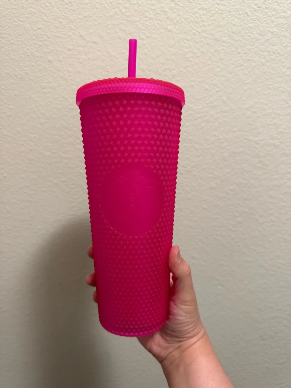 Starbucks Hot Pink Studded Reusable Tumbler with Straw